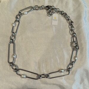 Kendra Scott Silver and White Chunky Chain Necklace